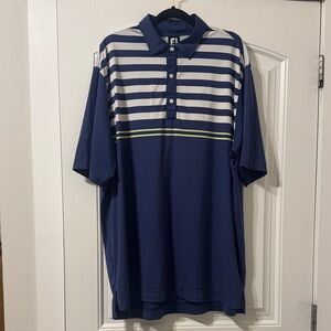 FootJoy Navy and White Striped Polo Shirt